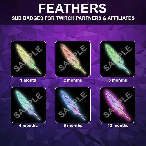 Feather Twitch Sub Badges