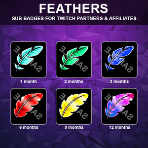 Feathers Twitch Sub Badges