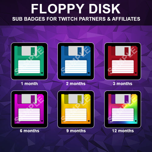 Floppy Disk Twitch Sub Badges