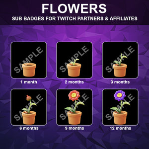 Flowers Twitch Sub Badges
