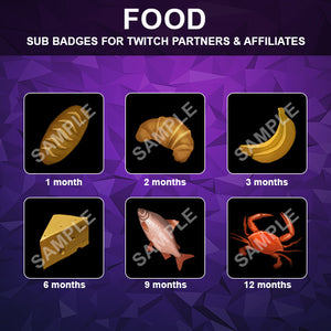 Food Set Twitch Sub Badges