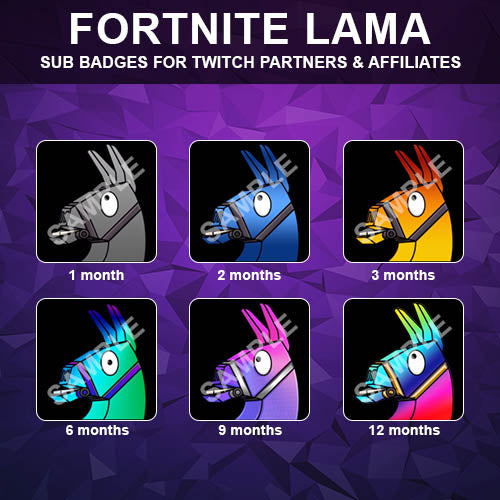 Fortnite Lama Twitch Sub Badges - streamintro.com
