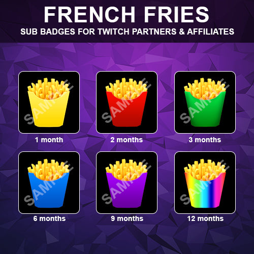 French Fries Twitch Sub Badges