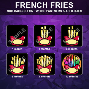 French Fries Twitch Sub Badges