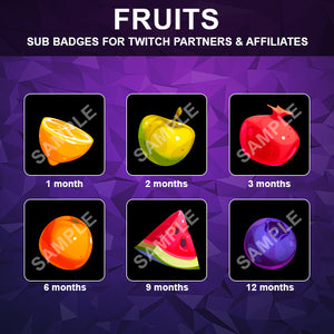 Fruits Twitch Sub Badges
