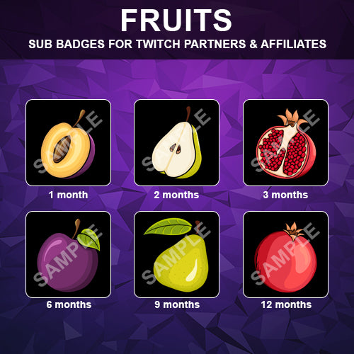 Fruits Twitch Sub Badges