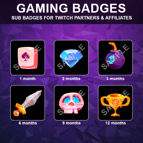 Gaming Twitch Sub Badges