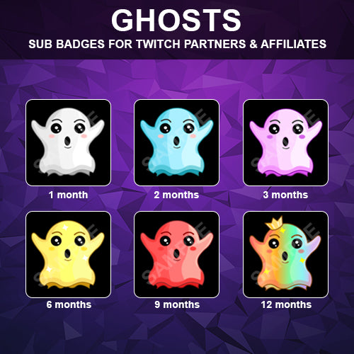 Ghosts Twitch Sub Badges - streamintro.com