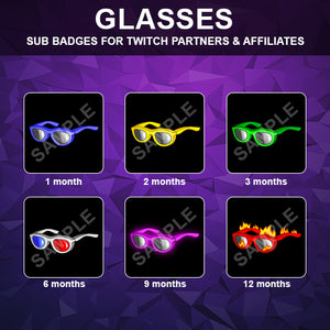Glasses Twitch Sub Badges - streamintro.com