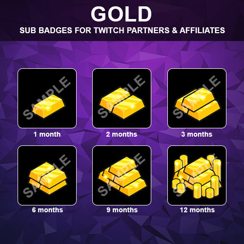 Gold Twitch Sub Badges