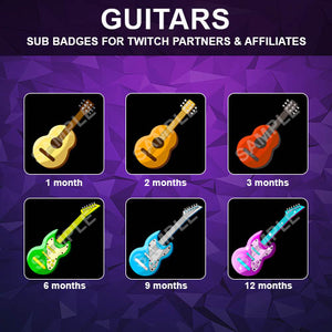 Guitars Twitch Sub Badges - streamintro.com