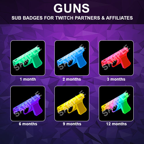 Guns Twitch Sub Badges