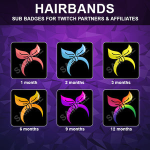 Hairband Twitch Sub Badges - streamintro.com