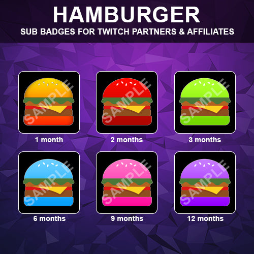 Hamburger Twitch Sub Badges