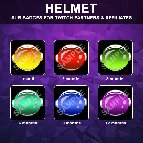 Helmet Twitch Sub Badges