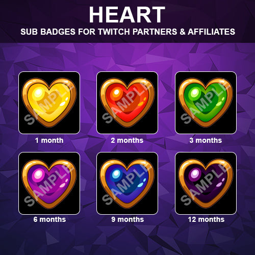 Heart Twitch Sub Badges