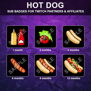Hot Dog Twitch Sub Badges