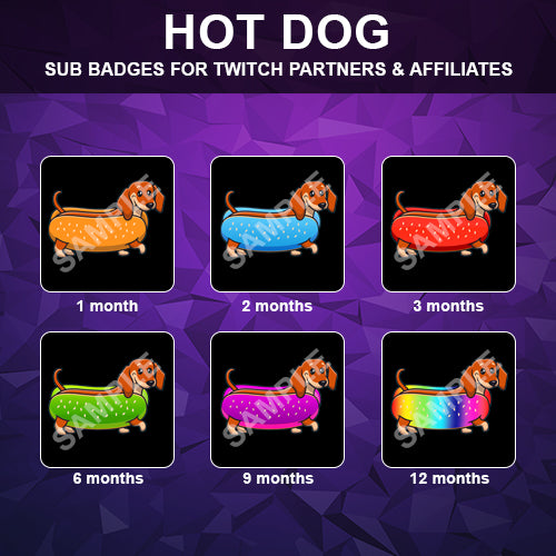 Hot Dog Twitch Sub Badges