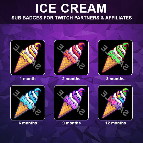 Ice Cream Twitch Sub Badges
