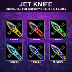 Jet Knife Twitch Sub Badges
