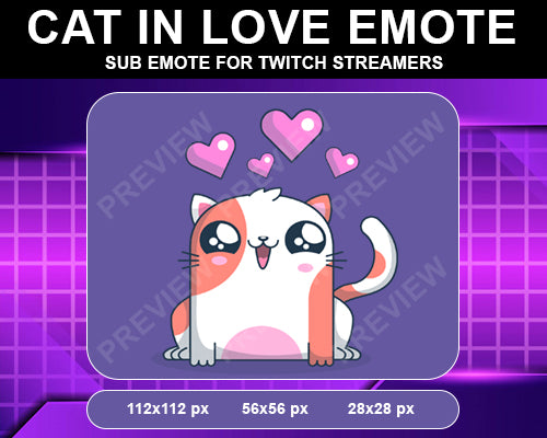 Cat in Love Twitch Sub Emote - streamintro.com