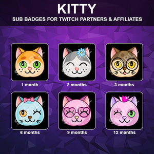 Kitty Twitch Sub Badges - streamintro.com