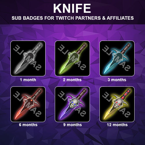 Knife Twitch Sub Badges