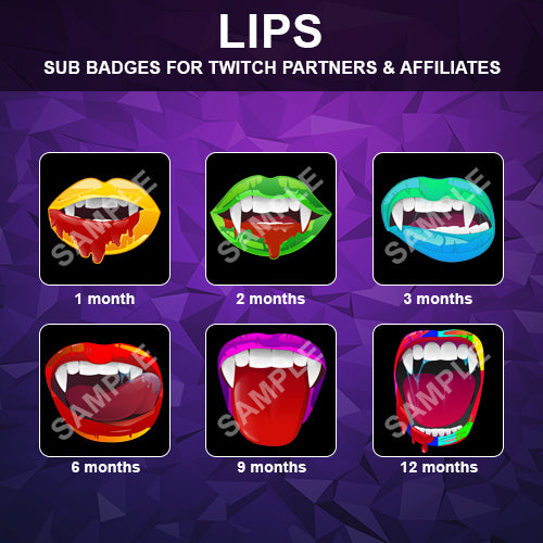 Lips Twitch Sub Badges