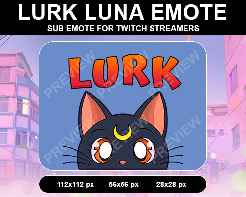 Lurk Luna Sailor Moon Twitch Sub Emote - streamintro.com