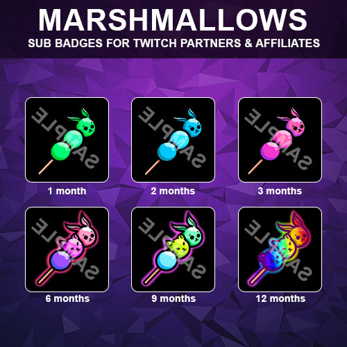 Marshmallows Twitch Sub Badges