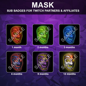 Kabuki Mask Twitch Sub Badges