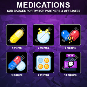 Medications Twitch Sub Badges