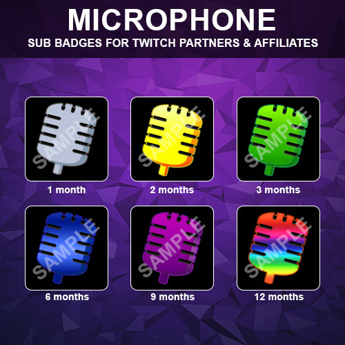 Microphone Twitch Sub Badges