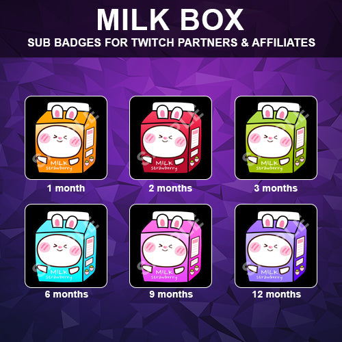 Milk Box Twitch Sub Badges