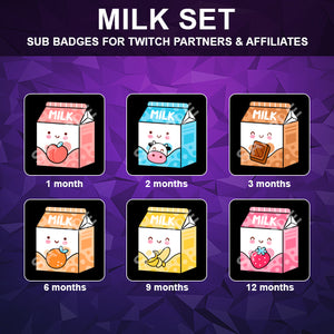 Milk Set Twitch Sub Badges