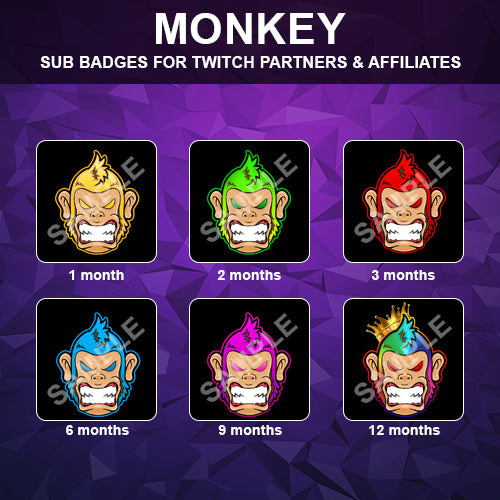 Monkey Twitch Sub Badges