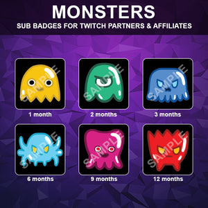 Monsters Twitch Sub Badges