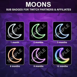 Neon Moons Twitch Sub Badges
