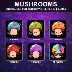 Mushrooms Twitch Sub Badges