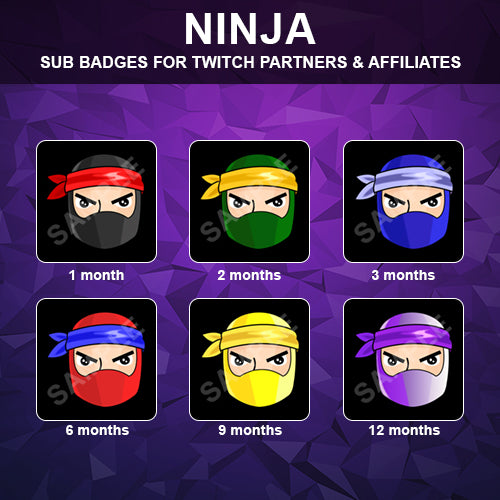 Ninja Twitch Sub Badges - streamintro.com