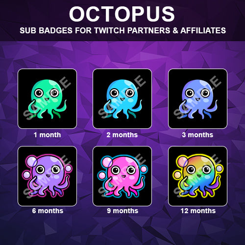 Octopus Twitch Sub Badges