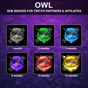 Owl Twitch Sub Badges