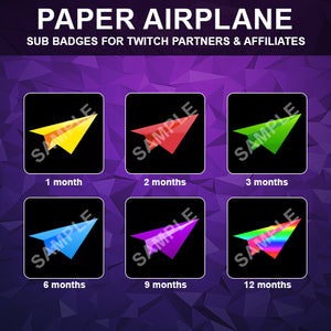 Paper Airplane Twitch Sub Badges