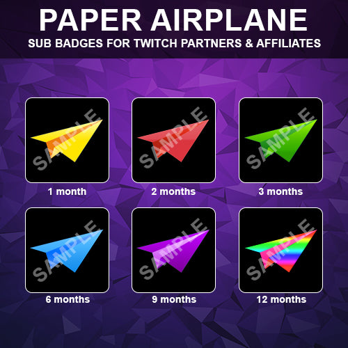 Paper Airplane Twitch Sub Badges