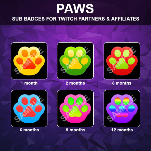 Paws Twitch Sub Badges