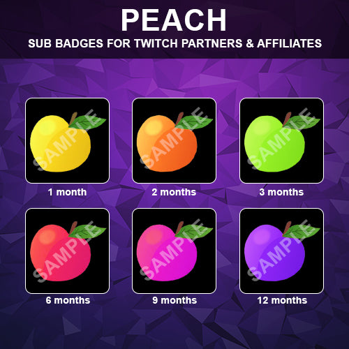 Peach Twitch Sub Badges