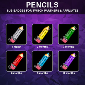 Pencils Twitch Sub Badges