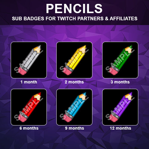 Pencils Twitch Sub Badges