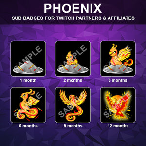 Phoenix Twitch Sub Badges - streamintro.com