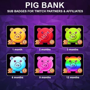 Pig Bank Twitch Sub Badges